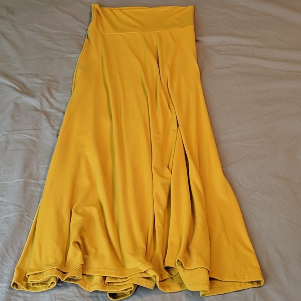 Mustard yellow maxi skirt